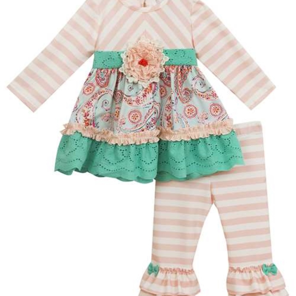 Blush Ivory Striped Paisley Set